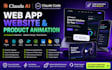 create claude ai claude code for web app ,product video animation claude website