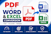 convert PDF files to word and  excel