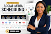 schedule social media posts using metricool, buffer, later, hootsuite and publer