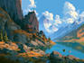 create stunning fantasy landscape, background illustration
