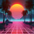 make 80s retro, synthwave cover art