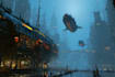 create sci fi city art for you