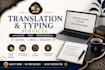 do arabic urdu english translation and typing