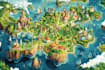 design a vector map illustration and world map for you