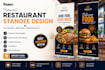 professional design, roll up banner, and standee banner