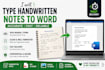 type handwritten notes into word accurately