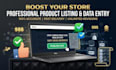 do ecommerce product listing, upload and data entry