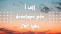 develop pde for you base on your script