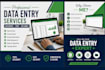 do accurate data entry, copy paste and web research