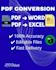convert PDF to wordexcel and provide accurate PDF conversion