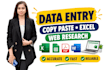 do accurate data entry, copy paste, and typing work
