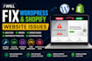 fix shopify and wordpress issues