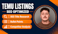 create and optimize your temu product listings with seo research