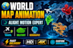 create professional map animation videos in alight motion