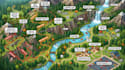 create tourist map, hiking trail map, campsite map, walking tour, island guide
