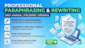professionally paraphrase, rewrite, and edit your document