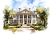 house in watercolor painting style