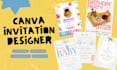 create beautiful baby and party canva invitation