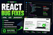 fix react, typescript, javascript, HTML and CSS bugs
