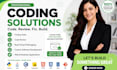 do coding tasks, code review, bug fixing and custom software development