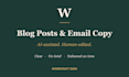 write SEO blog posts and newsletter email copy for your brand