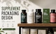design premium supplement label, 3d bottle, packaging design
