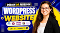 build wordpress website development, business website or wordpress blog website