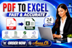 convert PDF to excel data