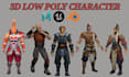 create 3d low poly character model low poly character with animation and rig