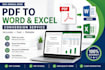 convert PDF to word or excel manually