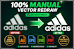 manually redraw blurry logo to vector