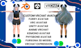 create custom vrchat anime furry avatar with unity upload and physbones quest