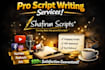 write engaging youtube, ads, and podcast scripts