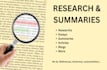 do research and write summaries