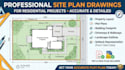 draw site plan property plot plan residential permit autocad drafting