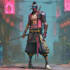 cyberpunk samurai street warrior art