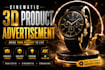 create cinematic 3d product animation and advertisement
