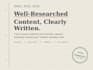 research and write high quality articles