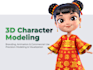 do 3d pixar style character, 3d character rigging for animation and games