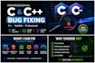 fix bugs, debug, and optimize your c and c plus plus code professionally