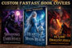 do fantasy hand drawn custom book cover