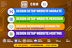 design wordpress website, migrate, redesign website hostinger, bluehost, godaddy