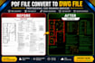 convert PDF, image, sketch to autocad dwg drawing