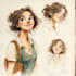 professional watercolor character design and illustration