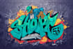 custom graffiti text, name art, street art illustration