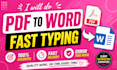 convert PDF, image or handwritten notes into word typing