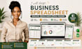 design business spreadsheet template, google sheet and excel tracker
