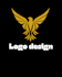 design modern minimalist 3d logo with gold glow effect