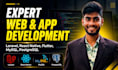 develop a full stack web application using laravel and react native