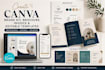 create canva brand kit, brochure, invoice and editable templates